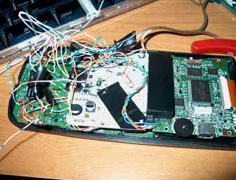 GBC board on top of the TI-83 innards.