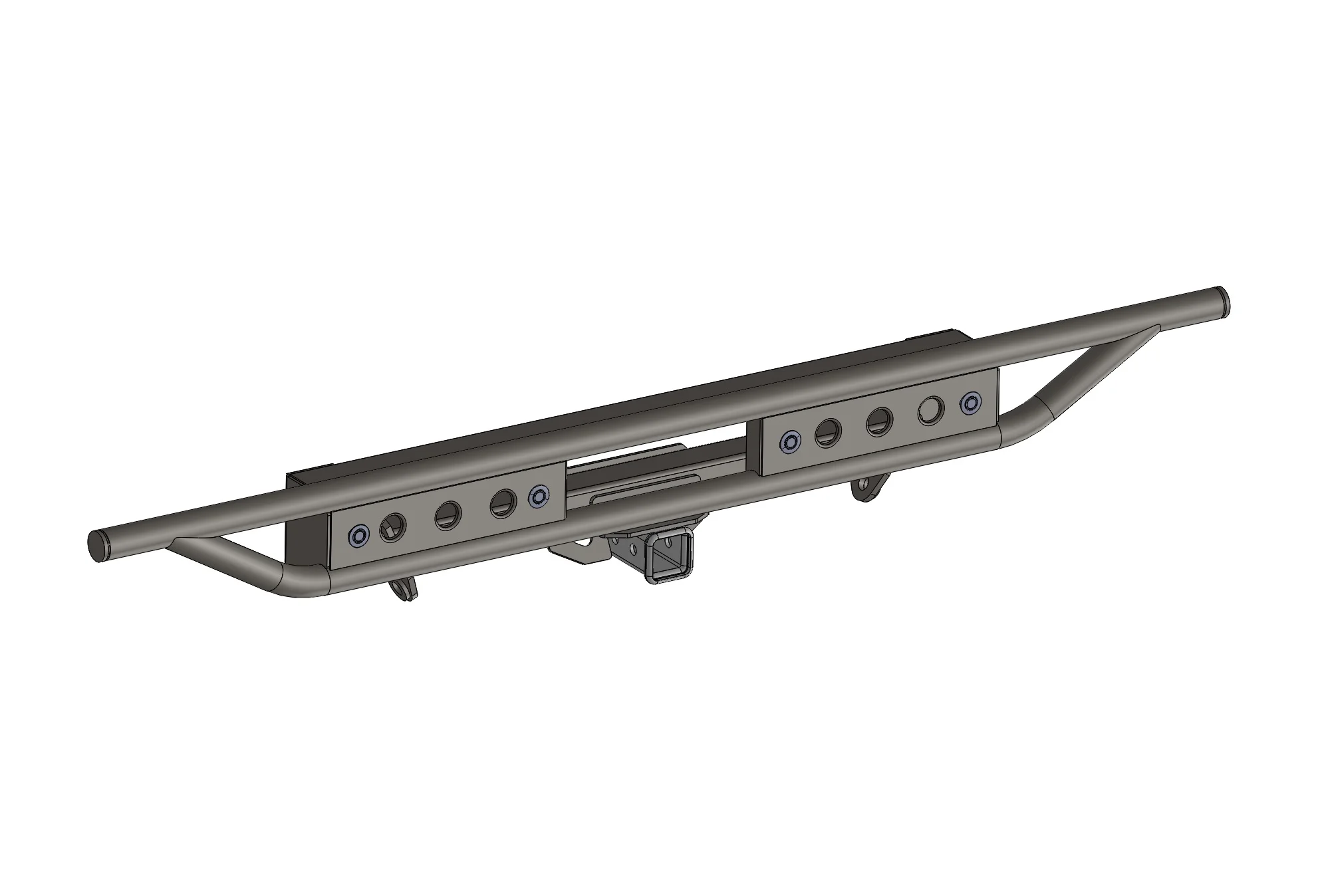 Rear Motion Bumper With Integrated Trailer Hitch