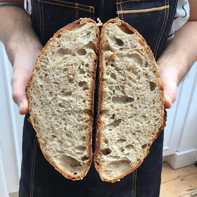 Crumb looking good. 70% Hydration. Plain &amp; Rye.