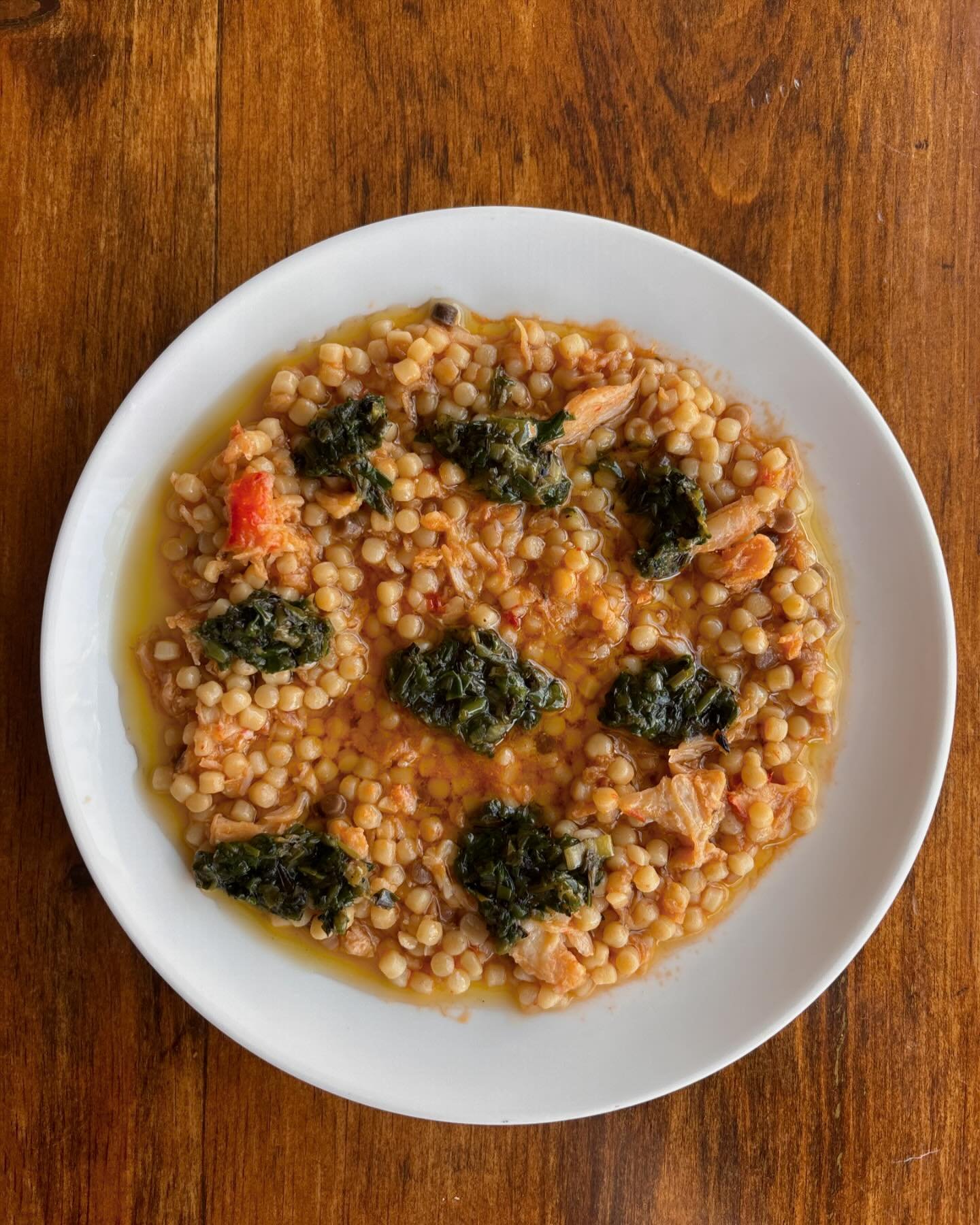 Fregola Sarda, Grilled Ramps, Crab, N&rsquo;duja