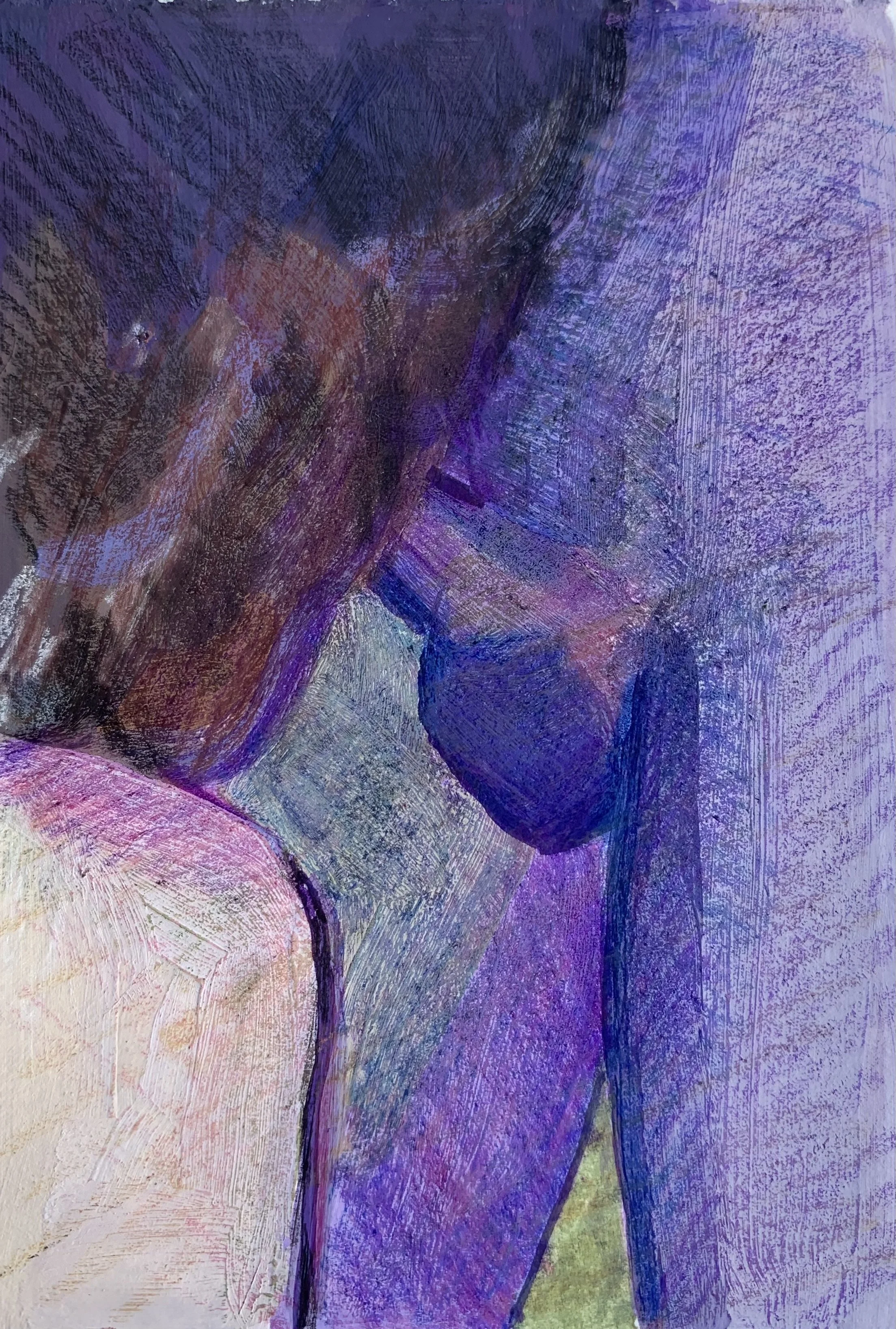  acryl gouache and colored pencil on paper 2.5”x3.5” 2026 