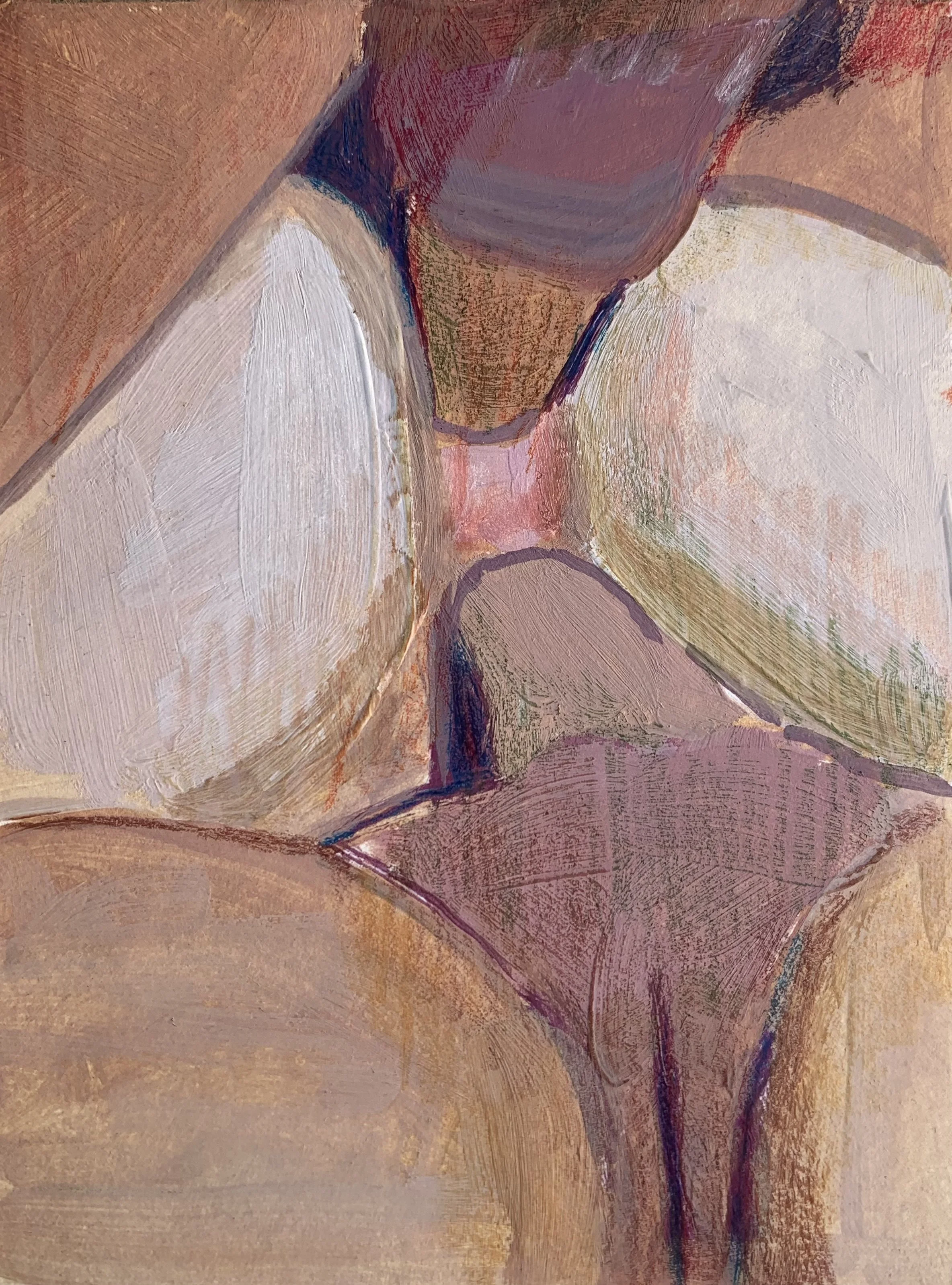  acryl gouache and colored pencil on paper 2.5”x3.5” 2026 