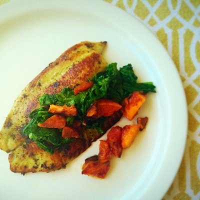 Herbed Chicken with Smoked Papaya
