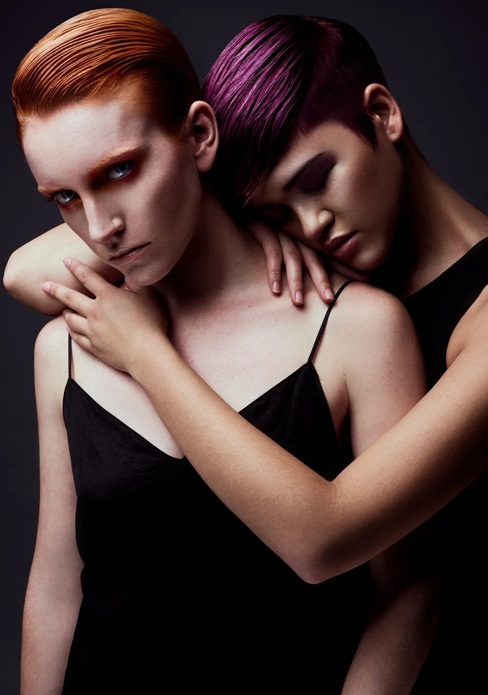 Competition collection — bold red and violet color — photographed by Sal Misseri