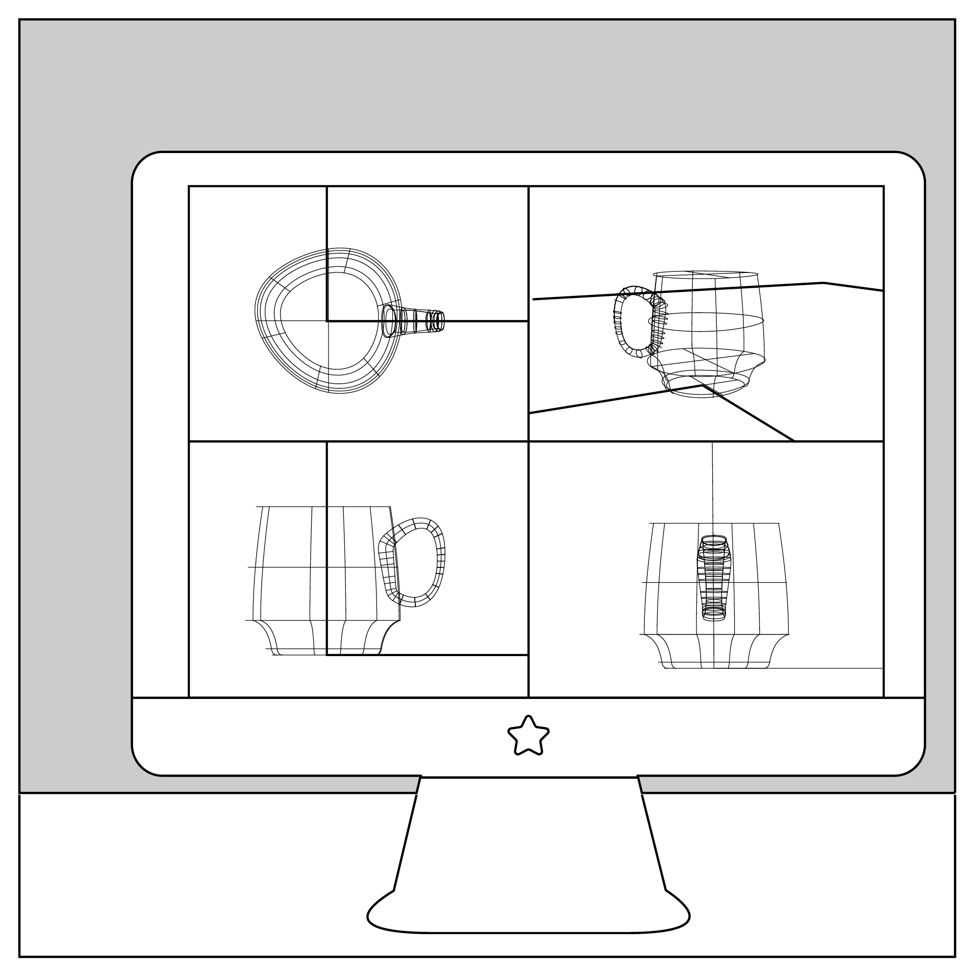 Pieces start as lines and shapes on the computer in 3D modeling software.