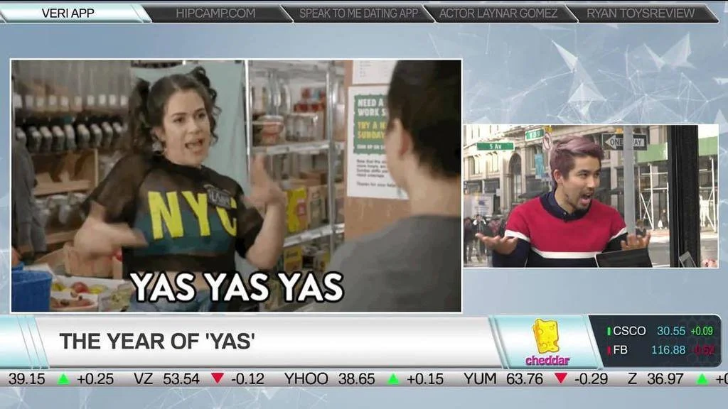 Talking about the top GIFs of 2016 on CHEDDAR TV