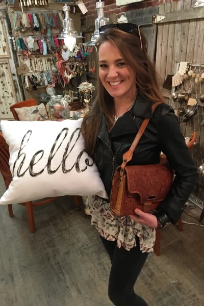 She found the perfect Leather purse at Restoration Emporium for only $12. She said it reminded her of her horse saddle she had as a child. She eagerly switched purses and wore it the rest of the day. Thank you Restoration Emporium!