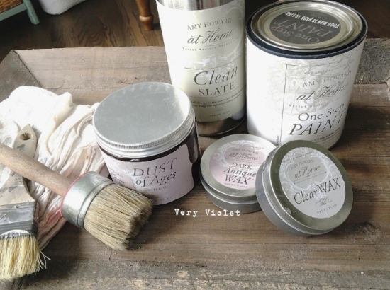 Here are the supplies I used: *Clean Slate-thoroughly clean the cabinet *Amy Howard One Step Paint in (A Good Man Is Hard to Find) *Clear Wax and Dark Wax *Dust of Ages *Natural bristle brush & Large Wax Brush *Cheesecloth for buffing