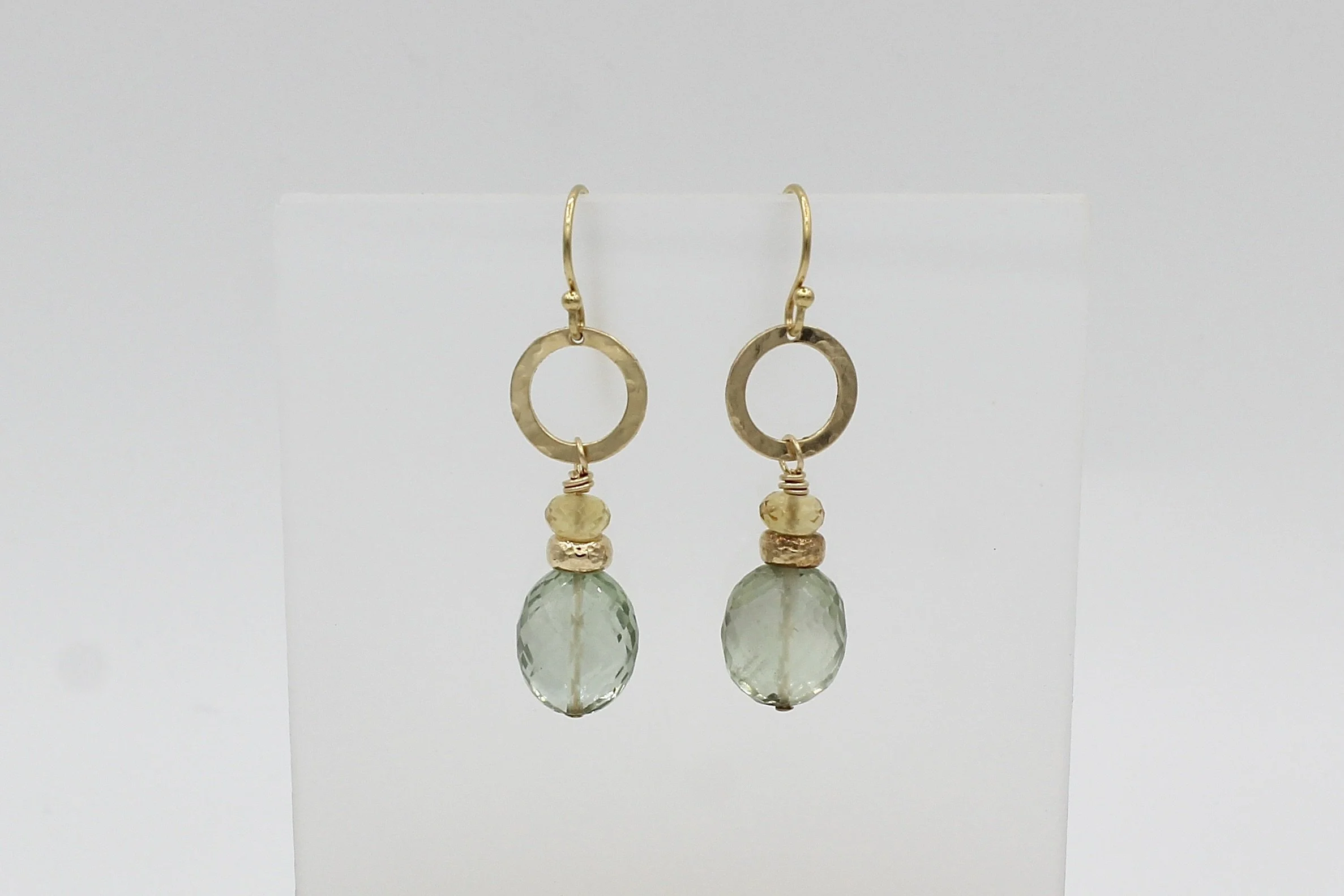 Chattral – Green Amethyst & Citrine Hoop Earrings