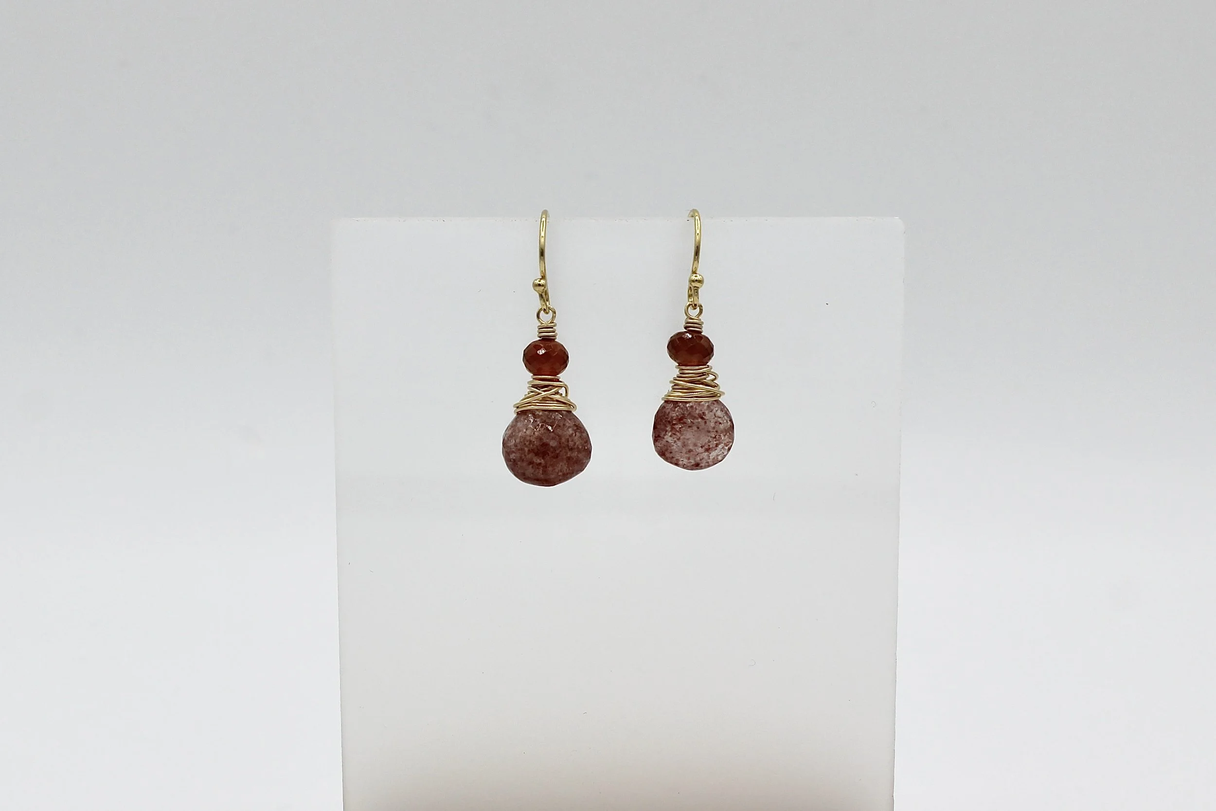 Chattral – Cupcake Strawberry Quartz Earrings