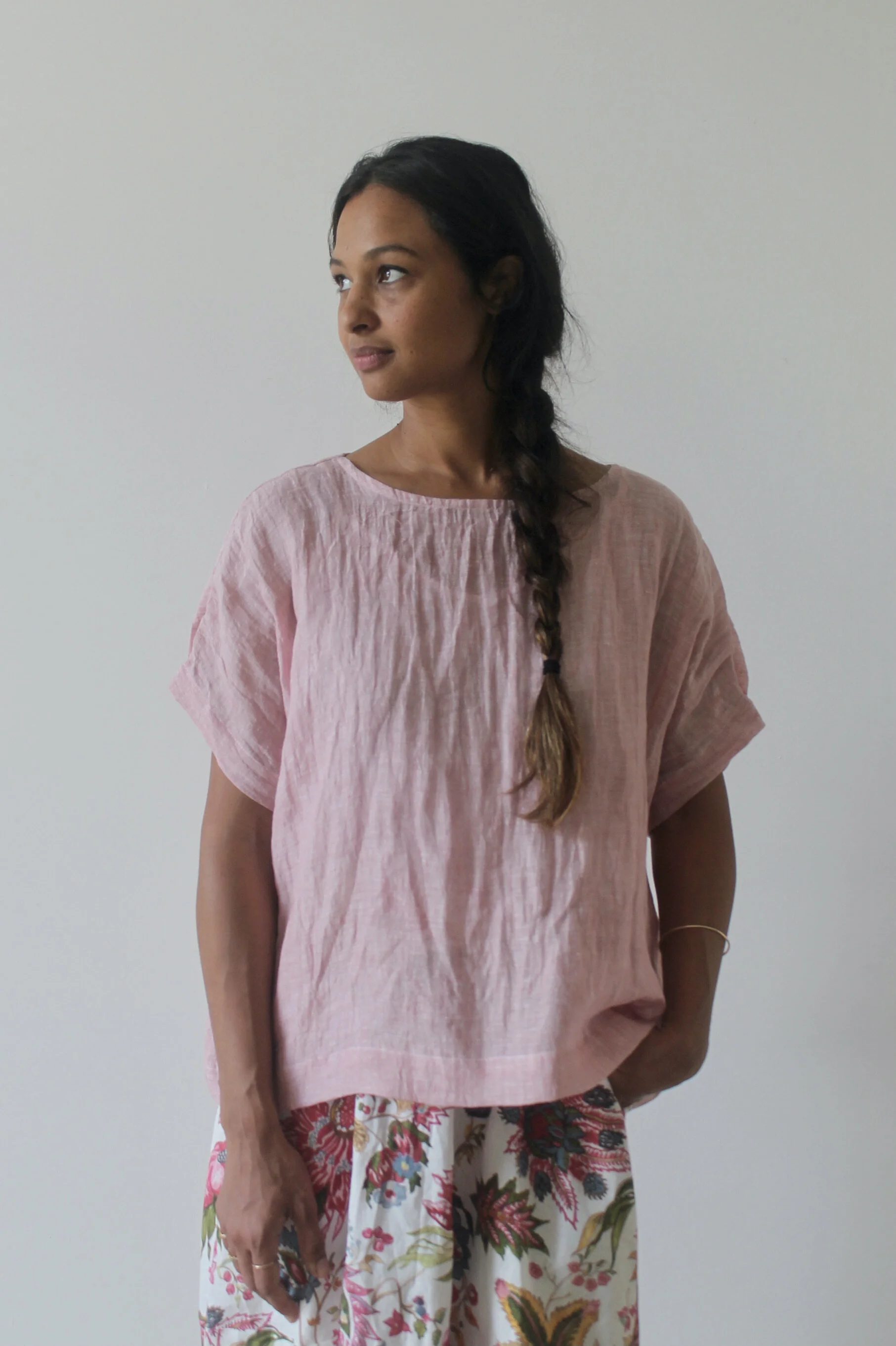 Muse – Ivy Linen Gauze Top in Blush 