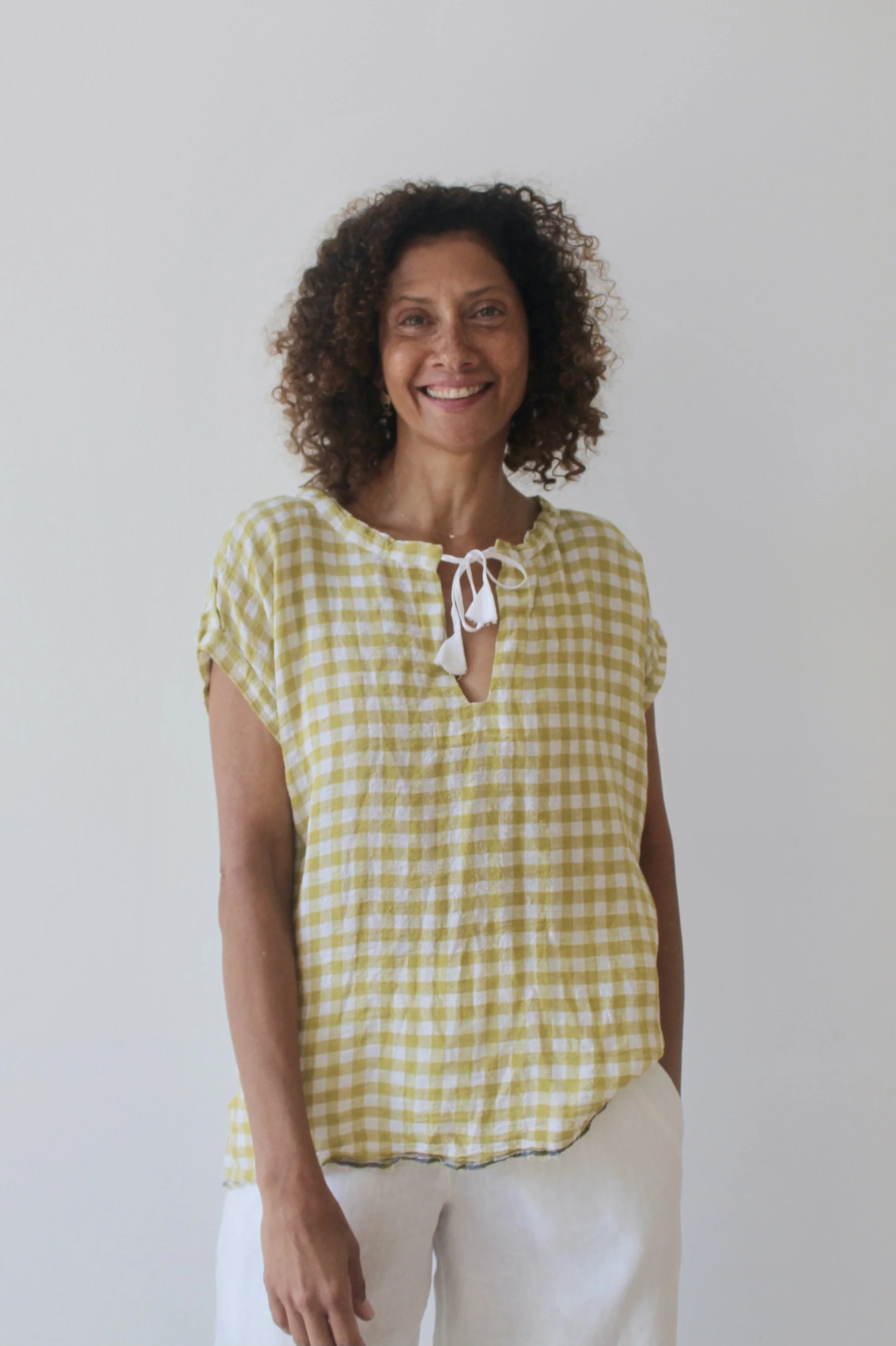 Muse – Daisy Linen Gauze Top in Zest 
