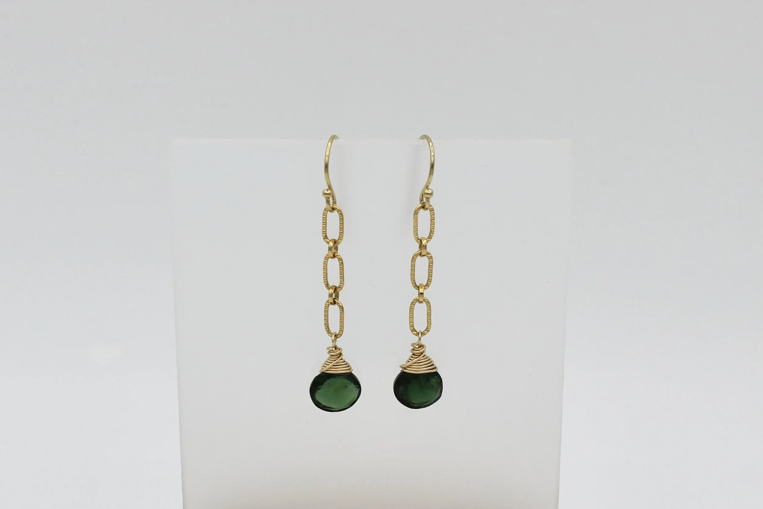 Chattral – Green Quartz Drop Earrings