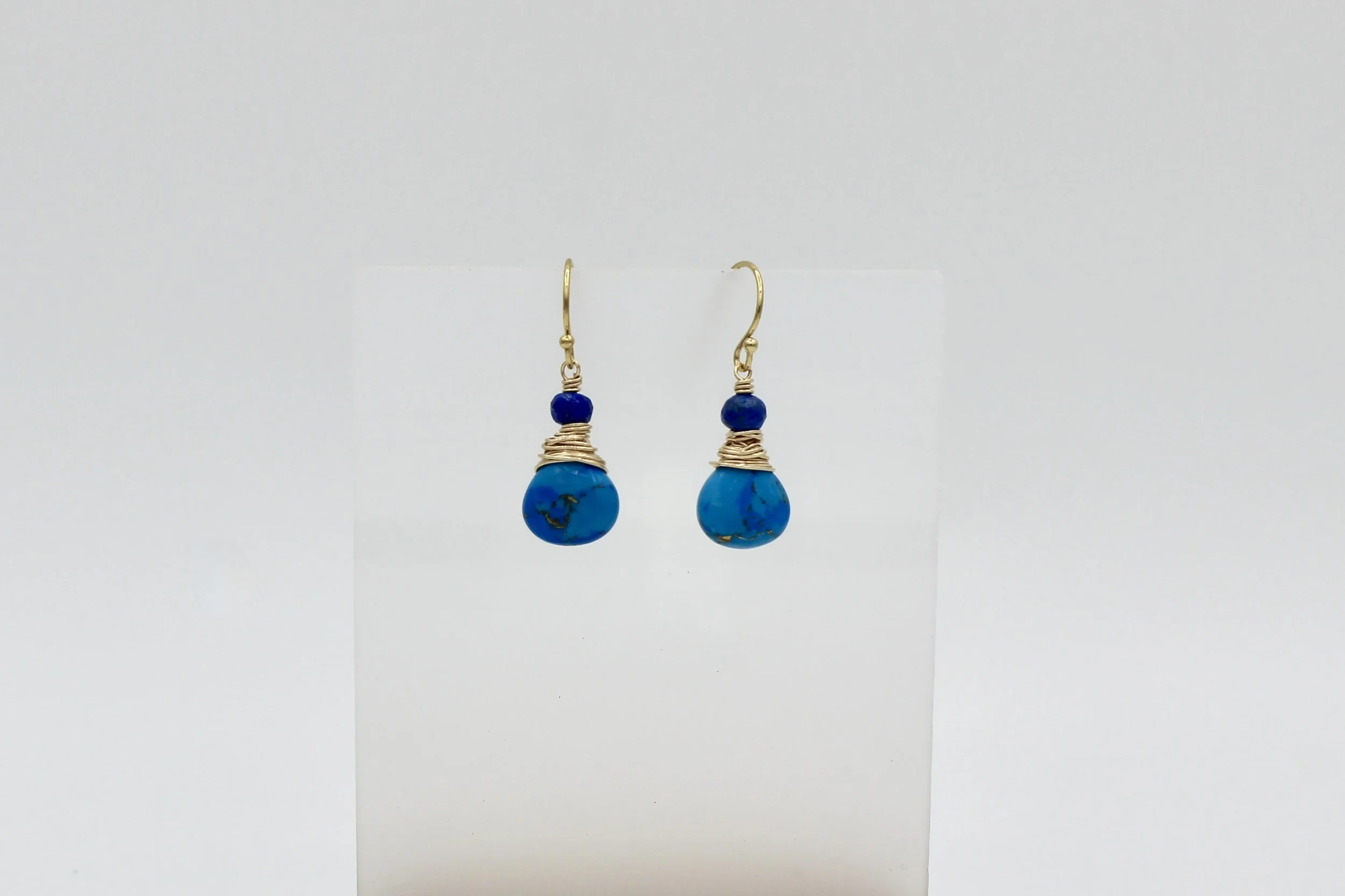 Chattral – Cupcake Turquoise Lapis Earrings