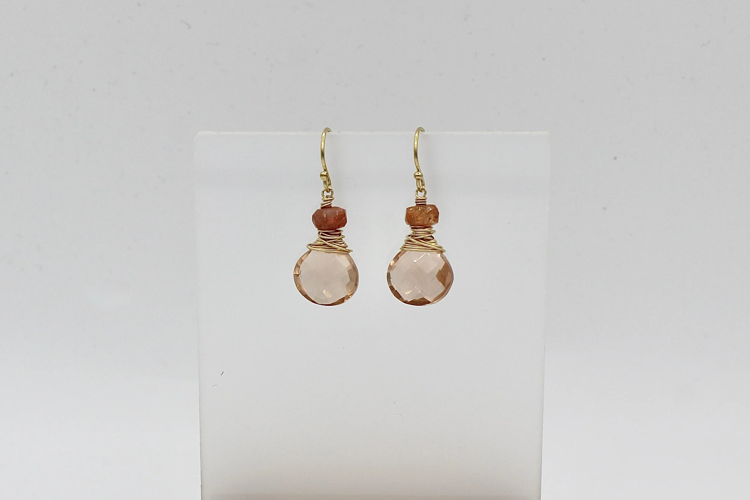 Chattral – Cupcake Peach Quartz Earrings