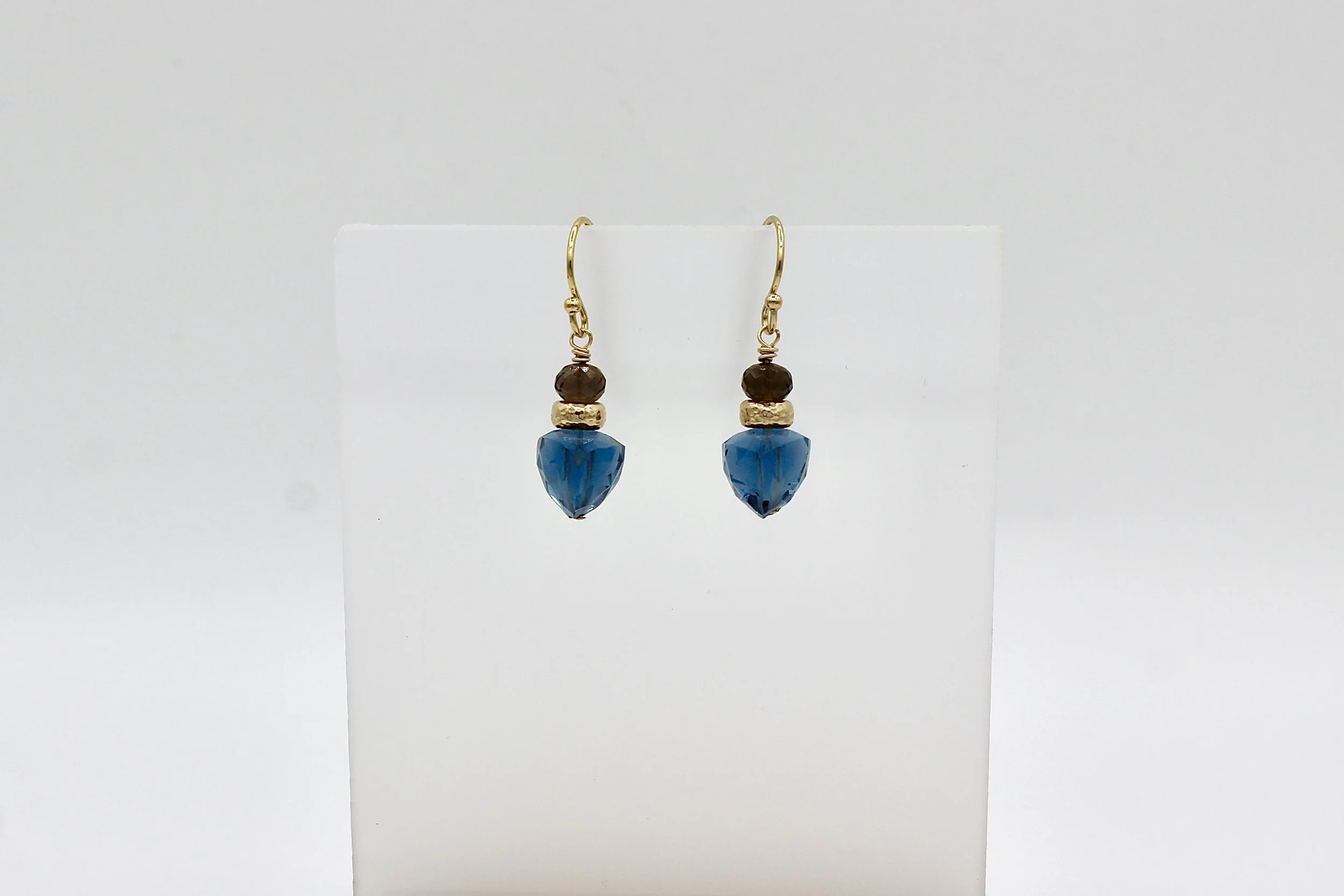 Chattral – Cupcake Blue Topaz & Smokey Quartz Earrings