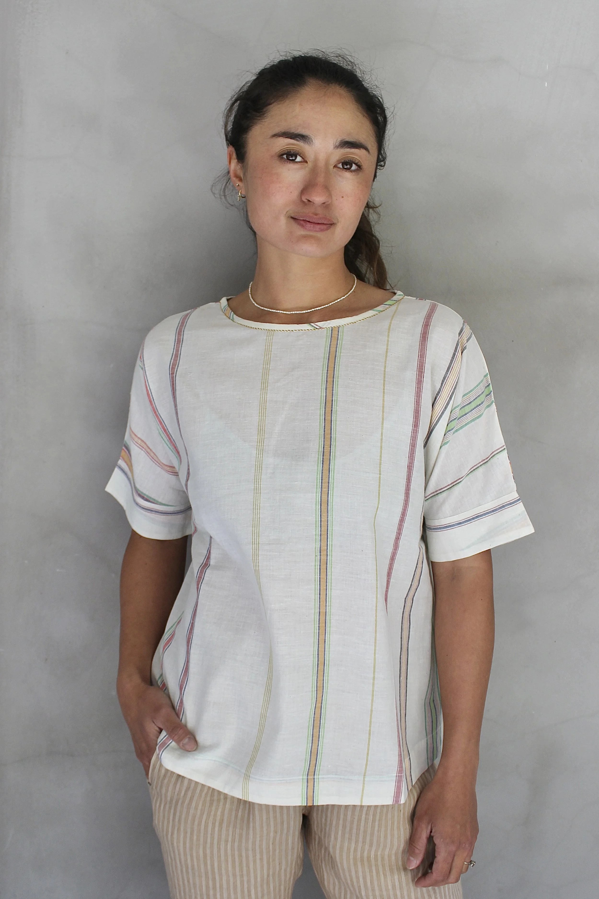 DVE – Bhadra Top in Ecru Stripe