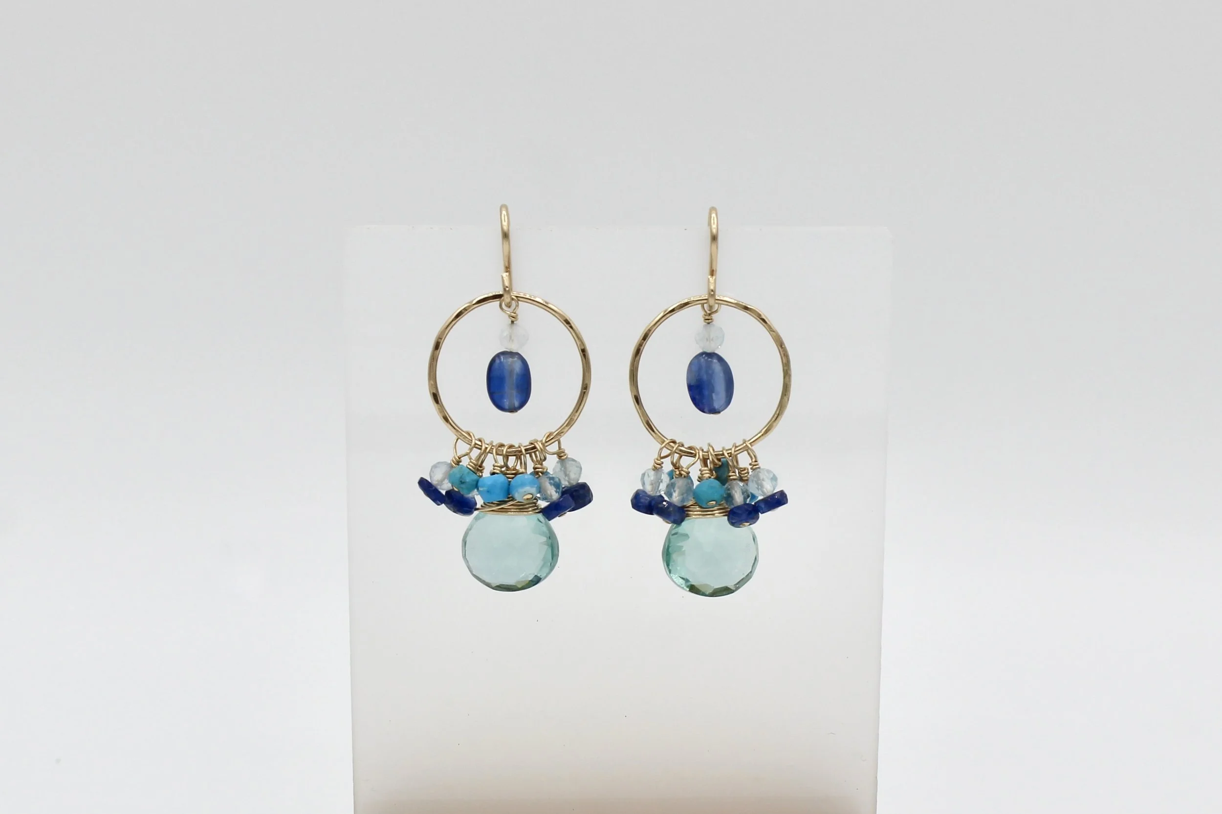 Chattral – Blue Quartz Hoop Cluster Earrings