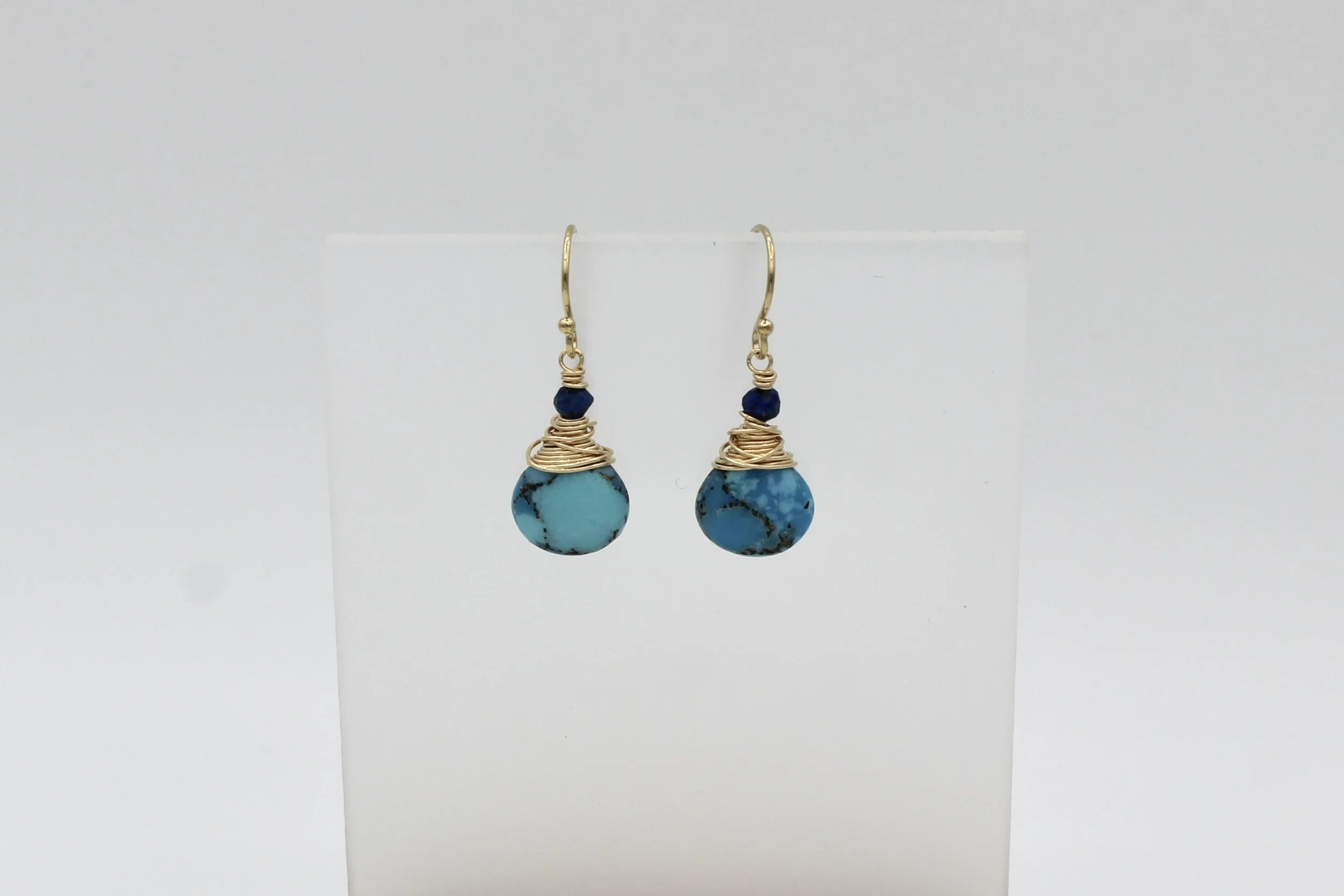 Chattral – Cupcake Turquoise Lapis Earrings