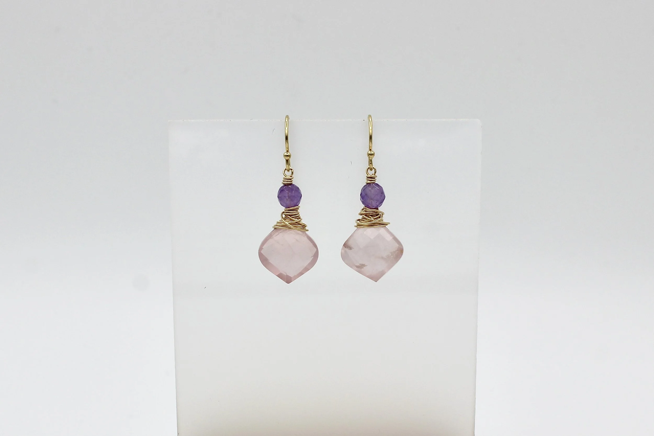 Chattral – Rose Quartz & Amethyst Earrings
