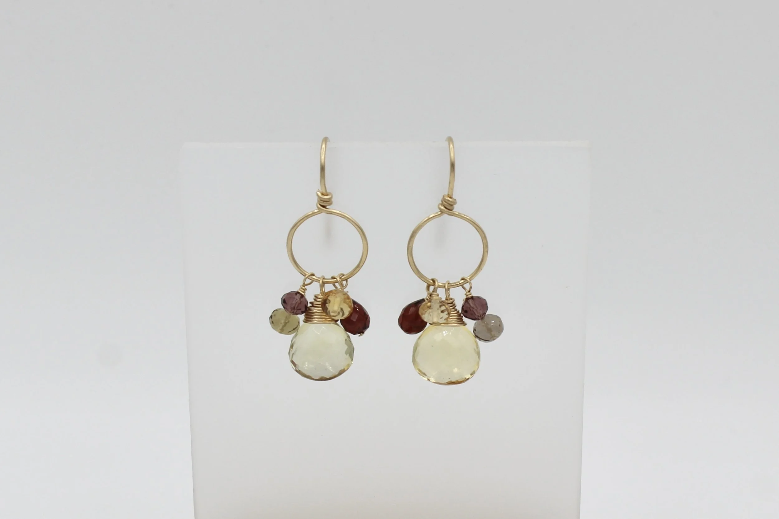 Chattral – Citrine Garnet Quartz Hoop Earrings
