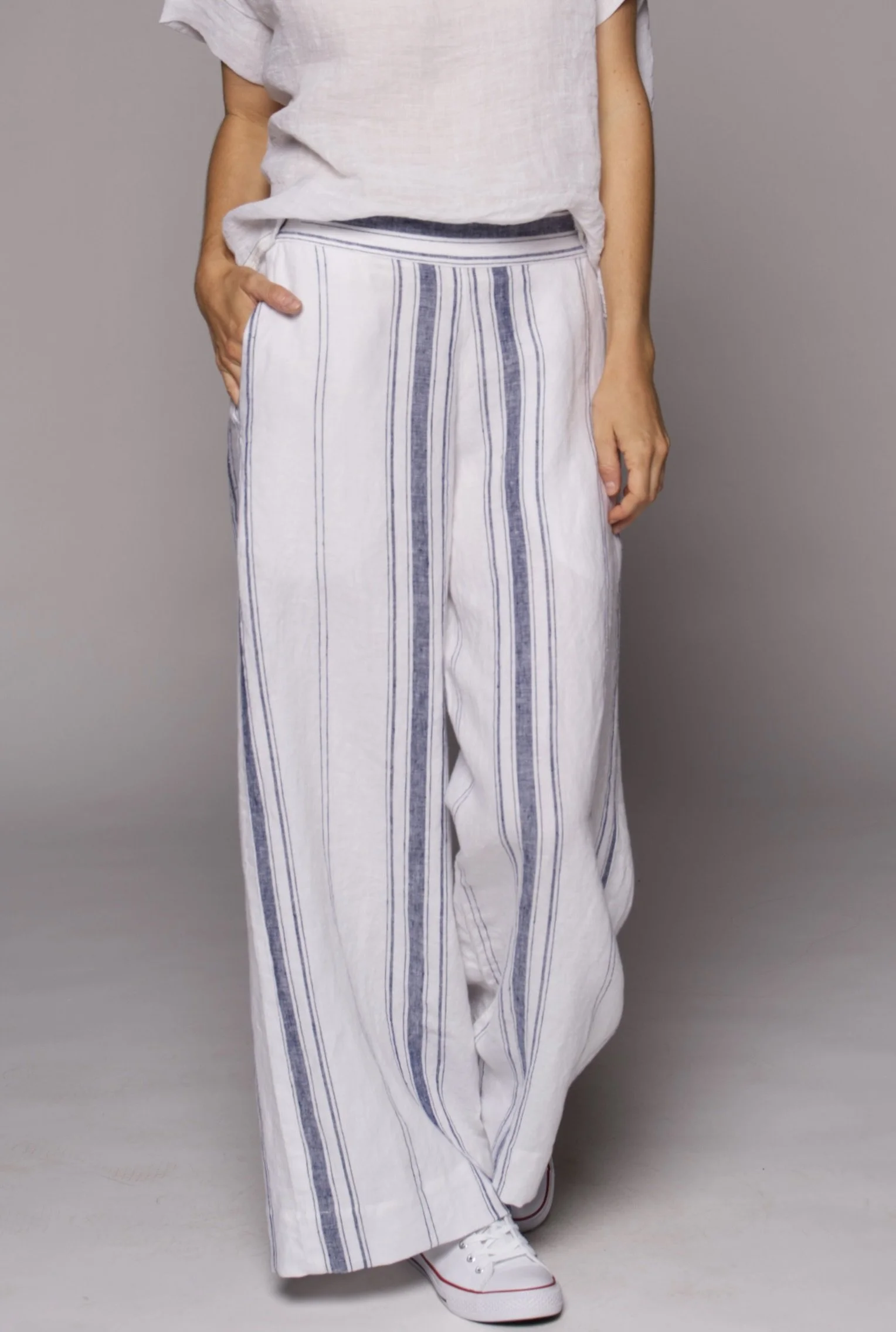 Muse – Lara Pant in Stripe Linen