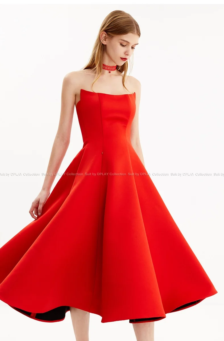 Red swing strapless tube top cocktail 