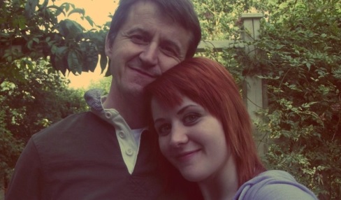 Charlotte Underwood with her father