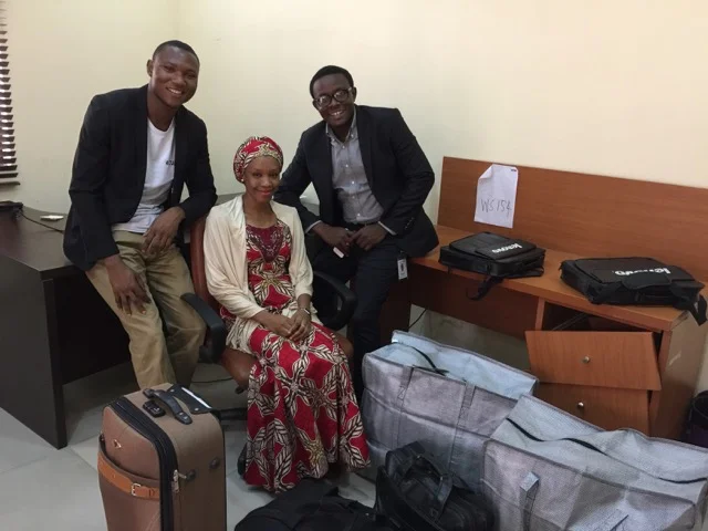 Binfa and Yusuf left for Borno State and Samira is working from Abuja. 