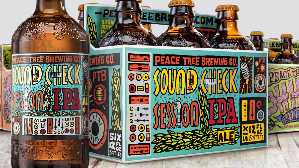 PEACE TREE Iowa Unused label SET OF 7 LABELS craft beer brewery brewing 