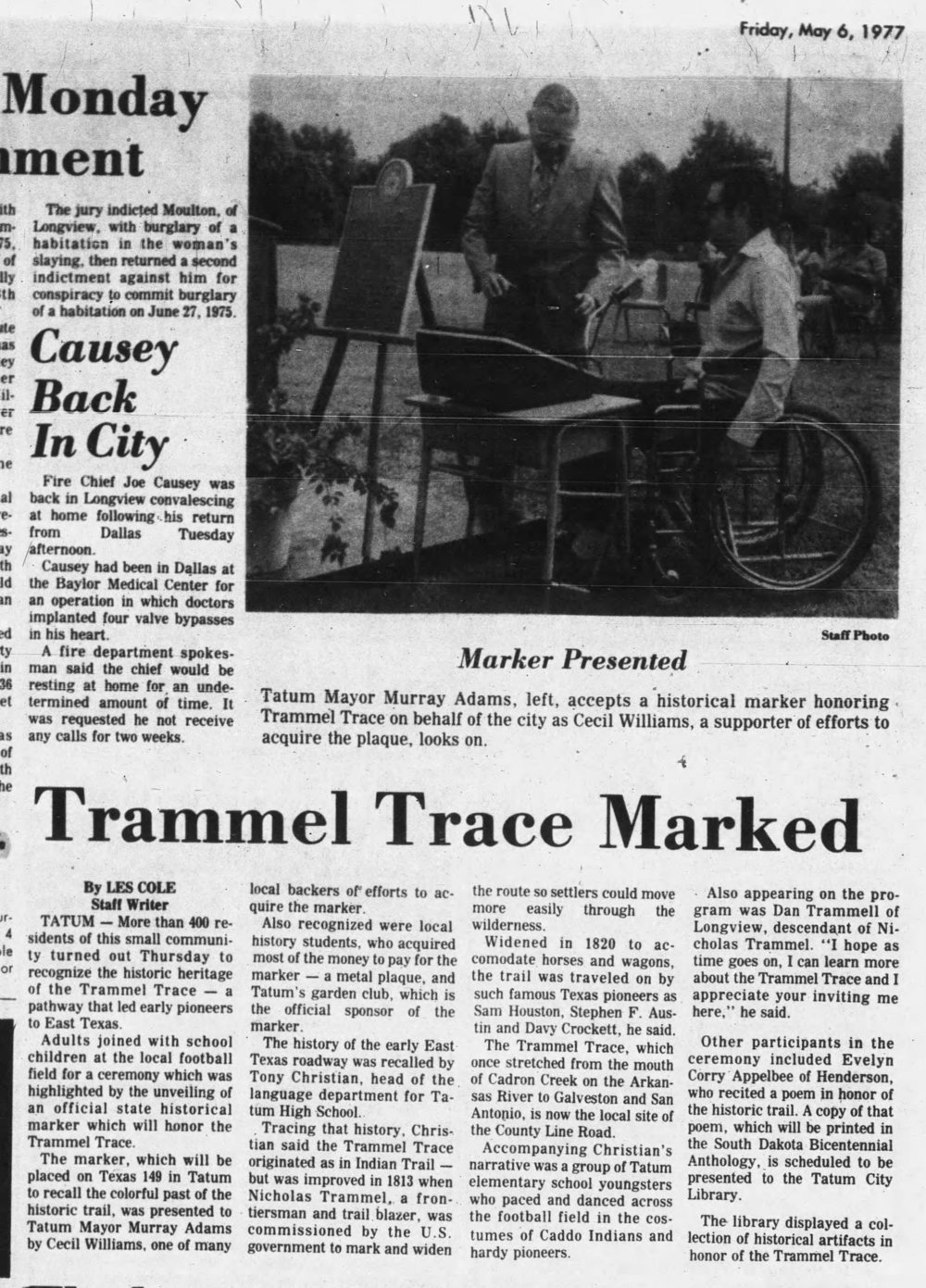 1977-05-06, Longview News-Journal, p 16B, Tatum marker.jpg