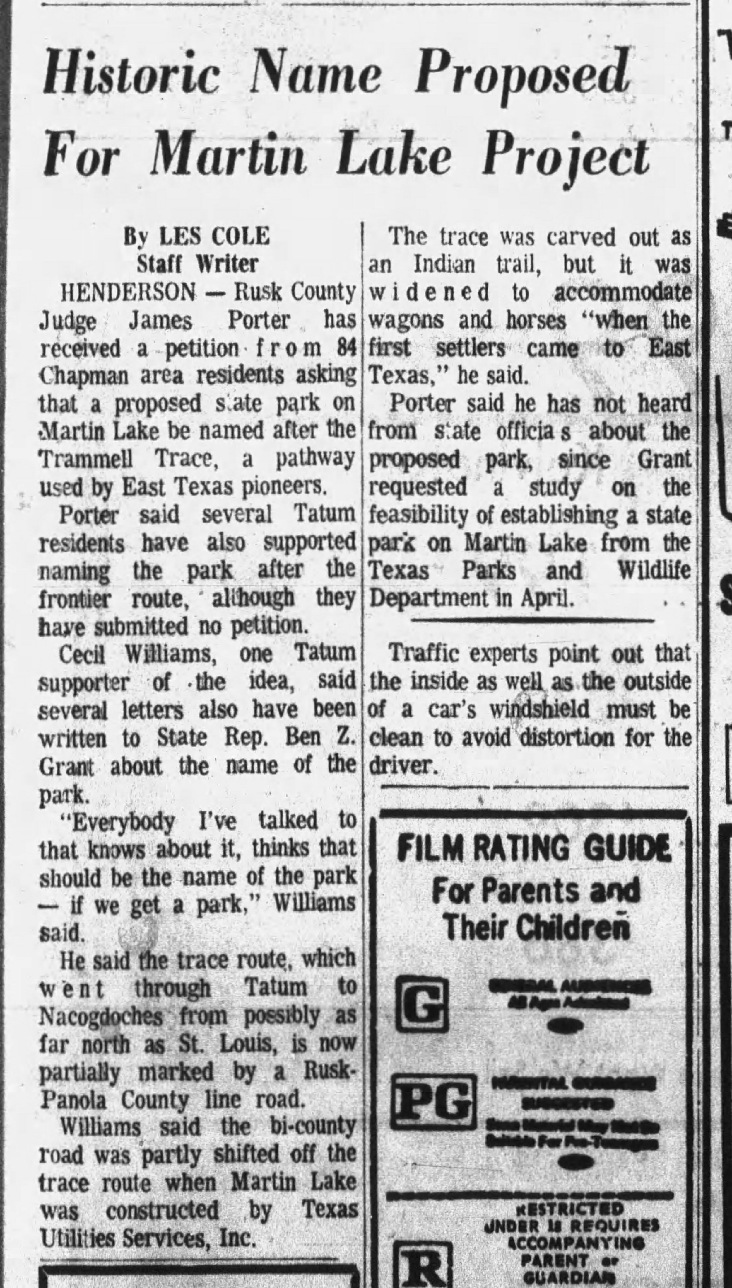 1975-06-09, Longview News-Journal, p 7C, Trammel name for State park.jpg