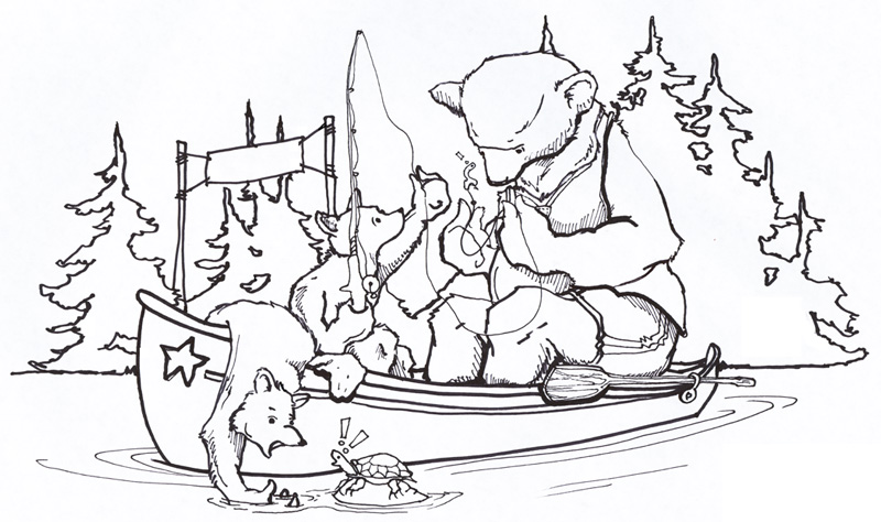 Preliminary Sketch for Bear Cupboard Run T-shirt