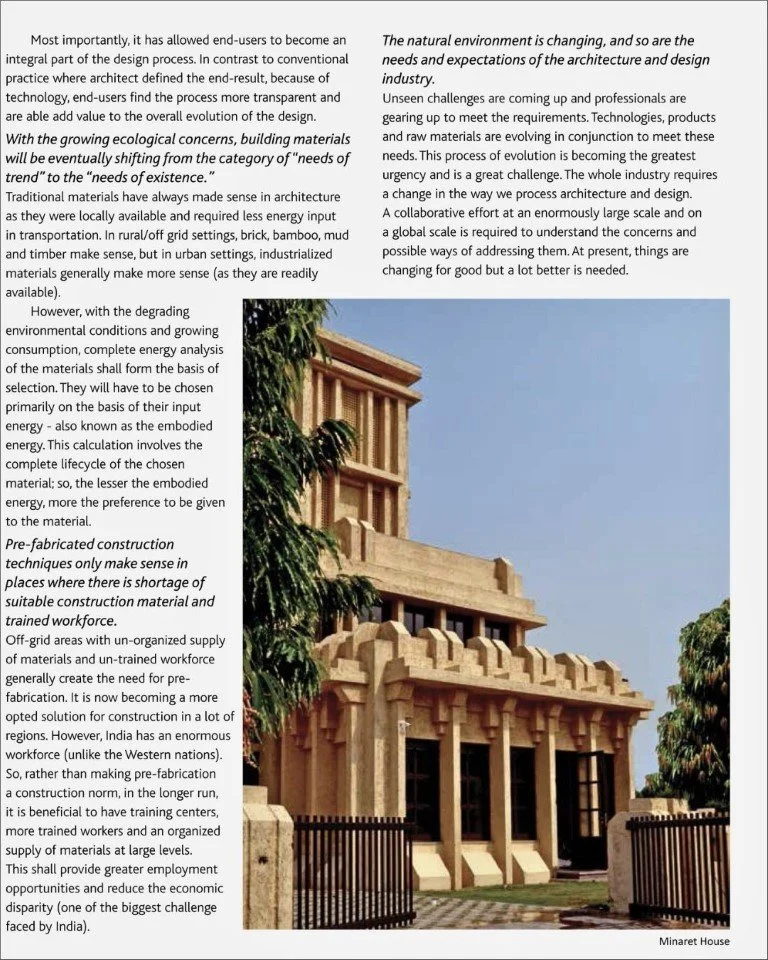 A large, multi-level building constructed with traditional and modern architectural elements. The building features a wooden facade with a detailed, layered design, surrounded by green trees and a blue sky.