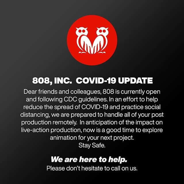 We are here for your post production needs. #covid_19 #808inc #production #washyourhands