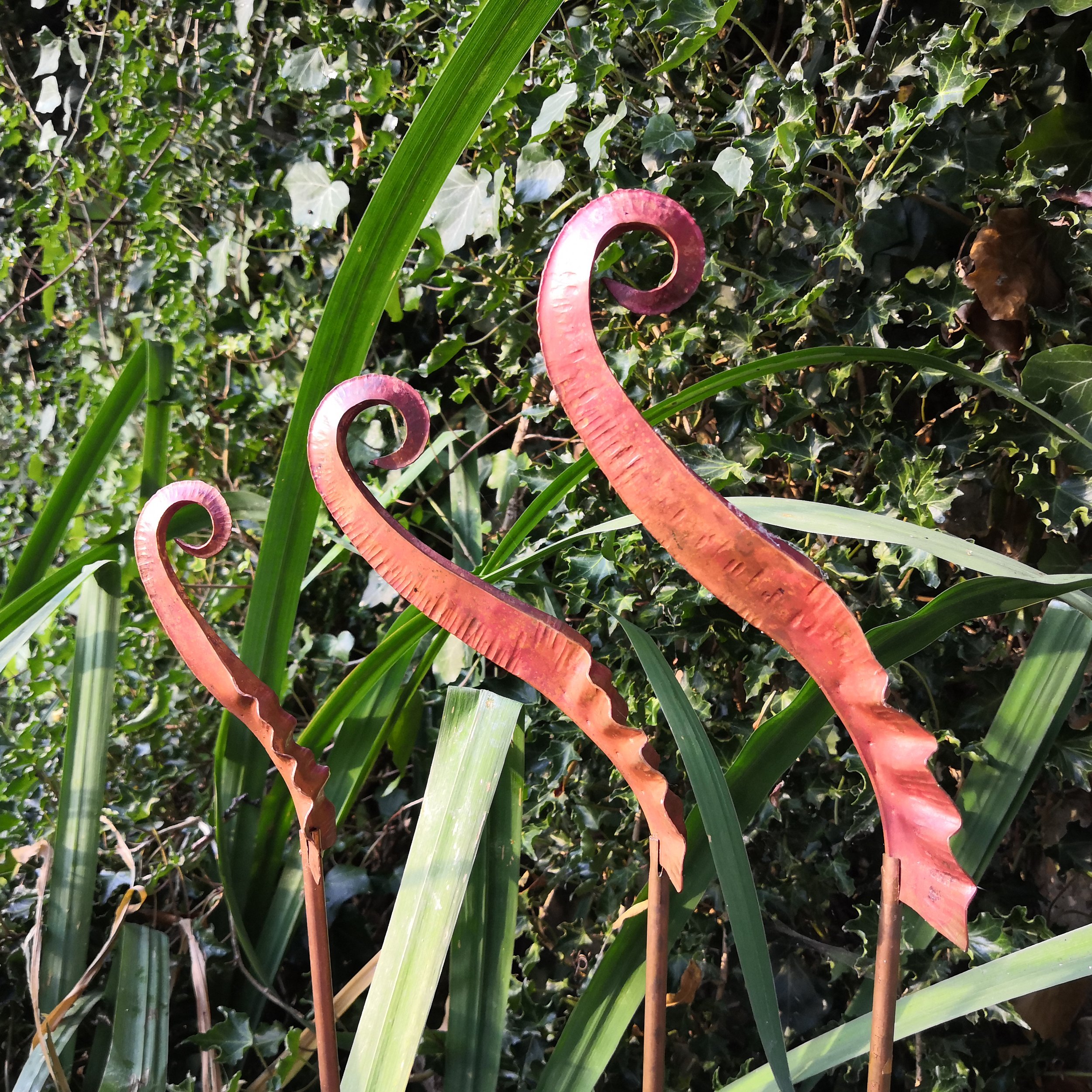 Copper Foldform Fern Tall Garden Ornaments