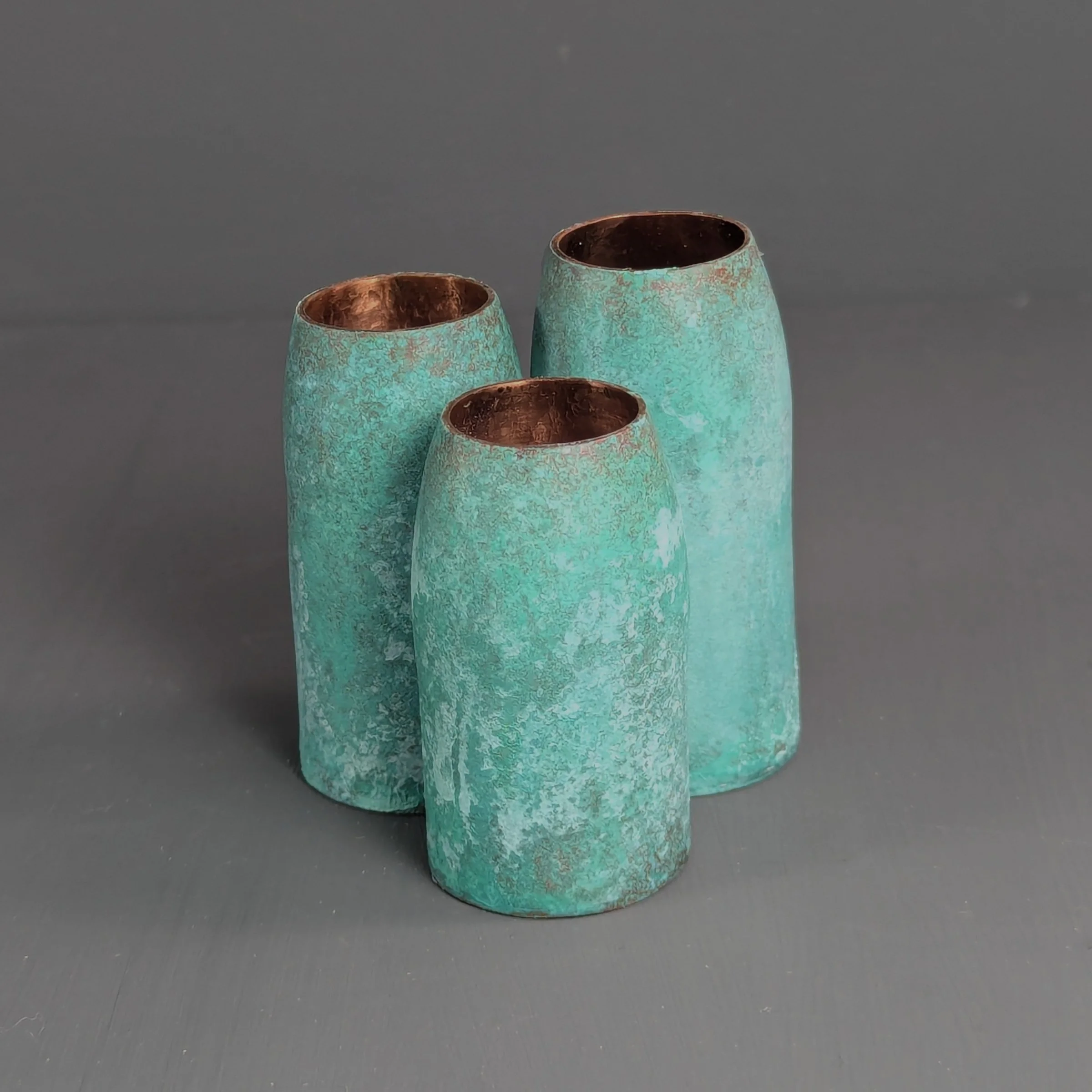 Copper Teal Mini Vases
