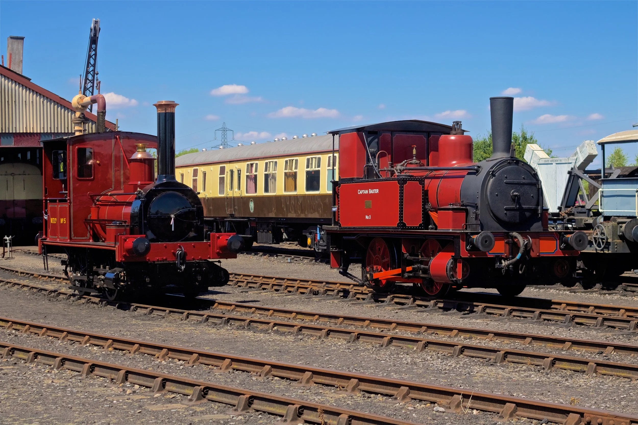 Fletcher Jennings & Co. - "Captain Baxter" and George England and Co. - "Shannon" at the Didcot Railway Centre July 15th. Photo by Gwion Rhys Davies.