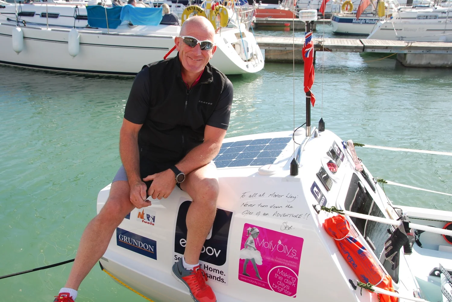 Steve Sideaway (who has written on the boat)