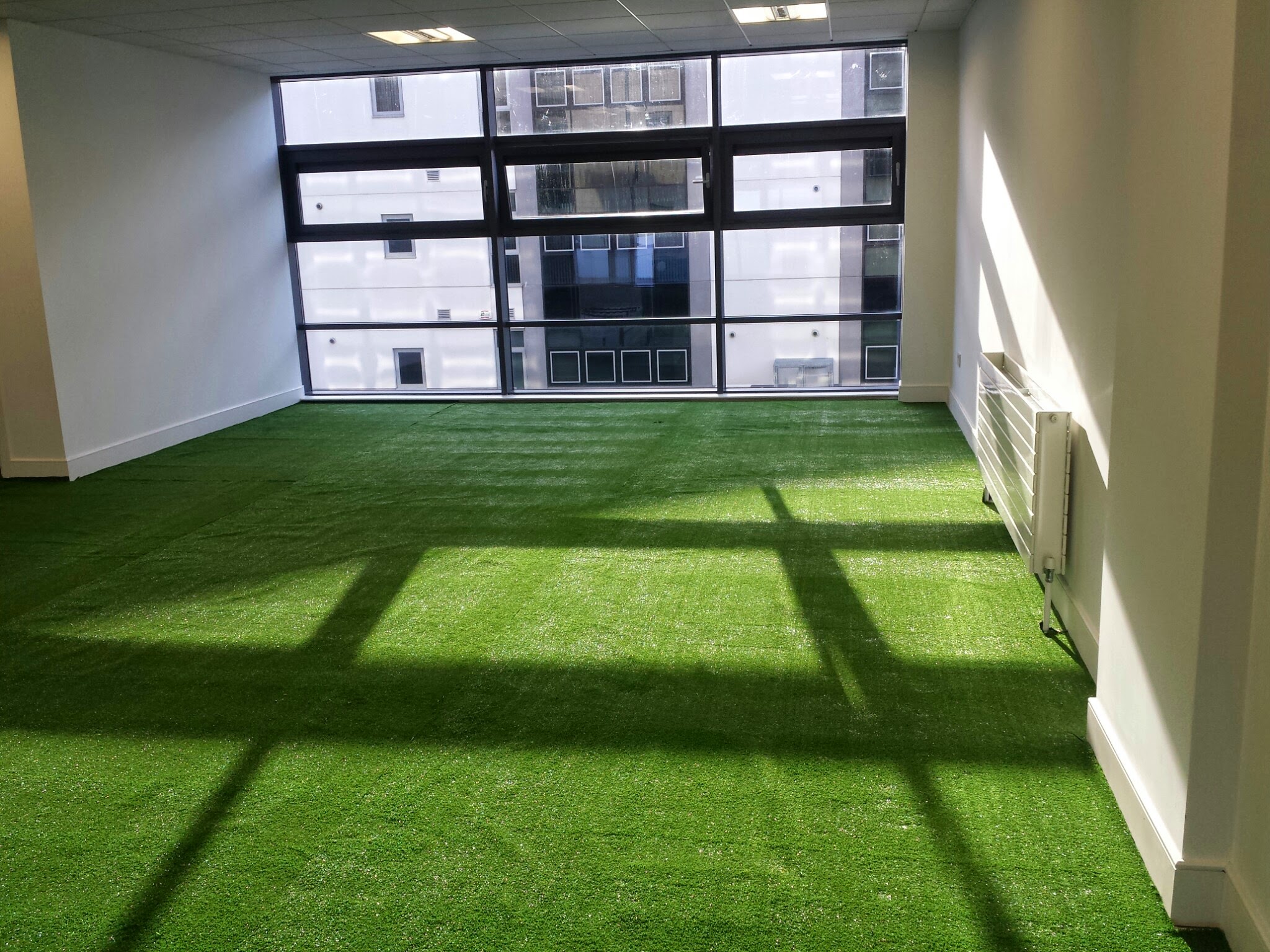 press room in TigerTurf synthetic grass