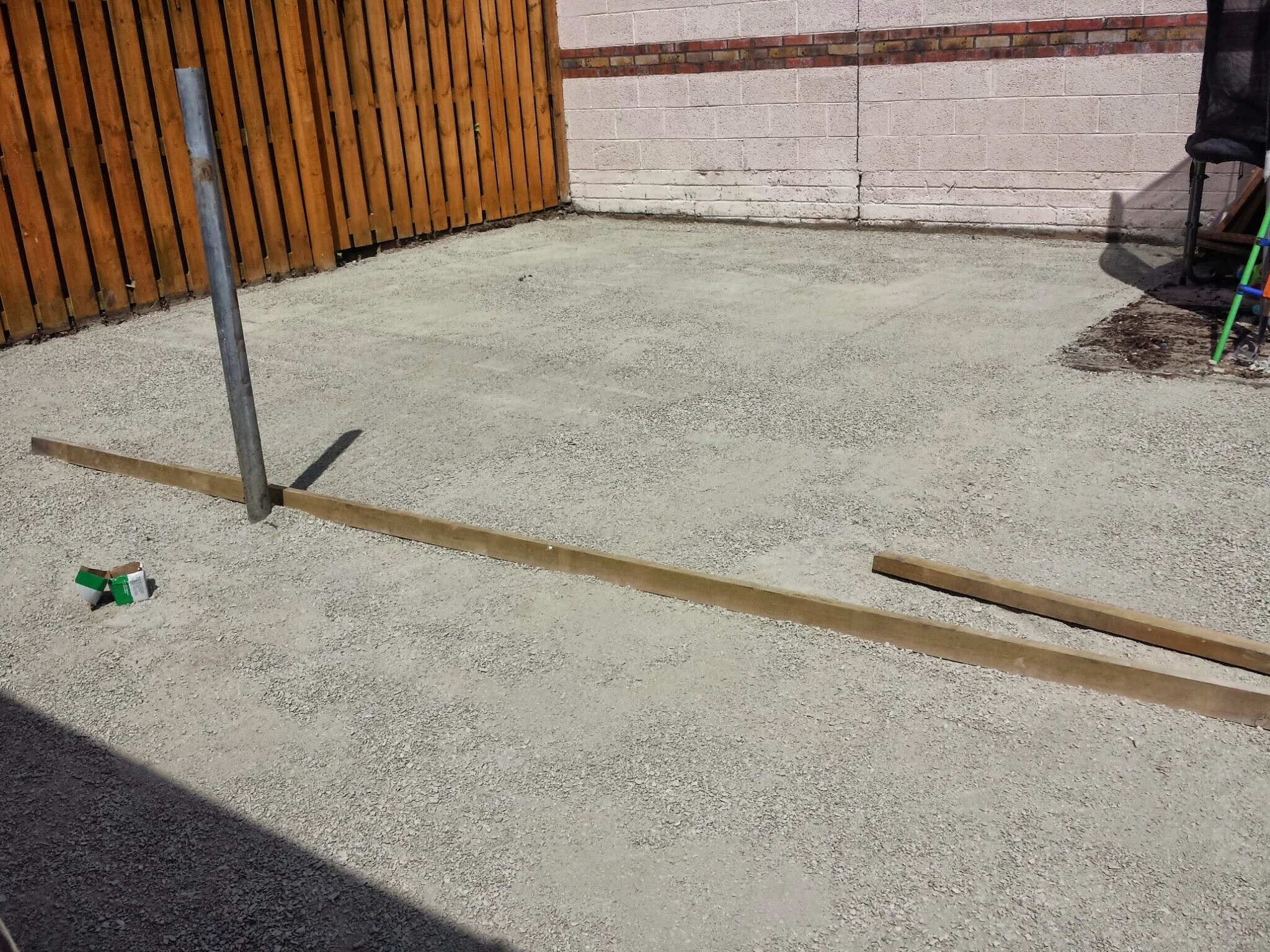 limestone screed dust in preparation for grass