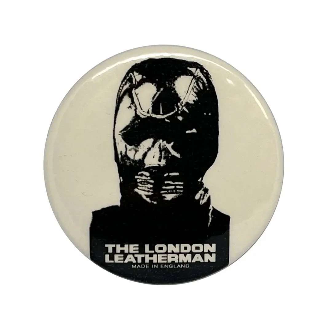 The LW19 Soft-Lip Head Mask on a punk rock style button badge from the set of badges produced by @peelandlift 
#badge