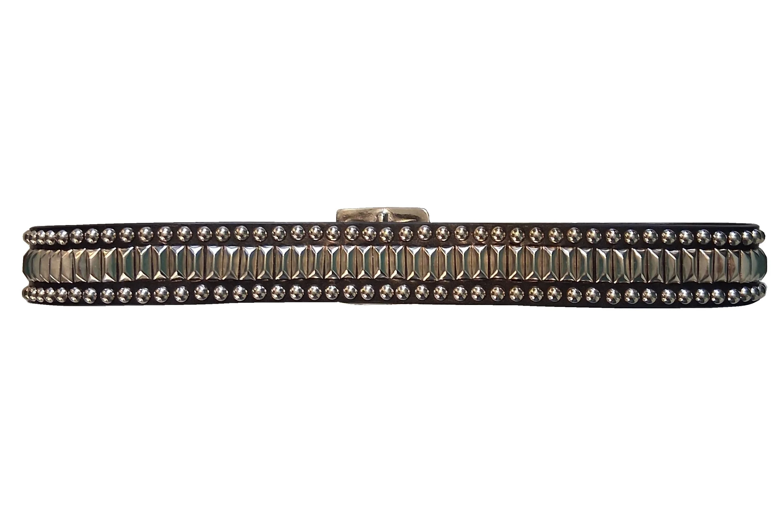 Three Row Pyramid Stud Belt – Genuine Leather Punk Goth Belt Made In USA