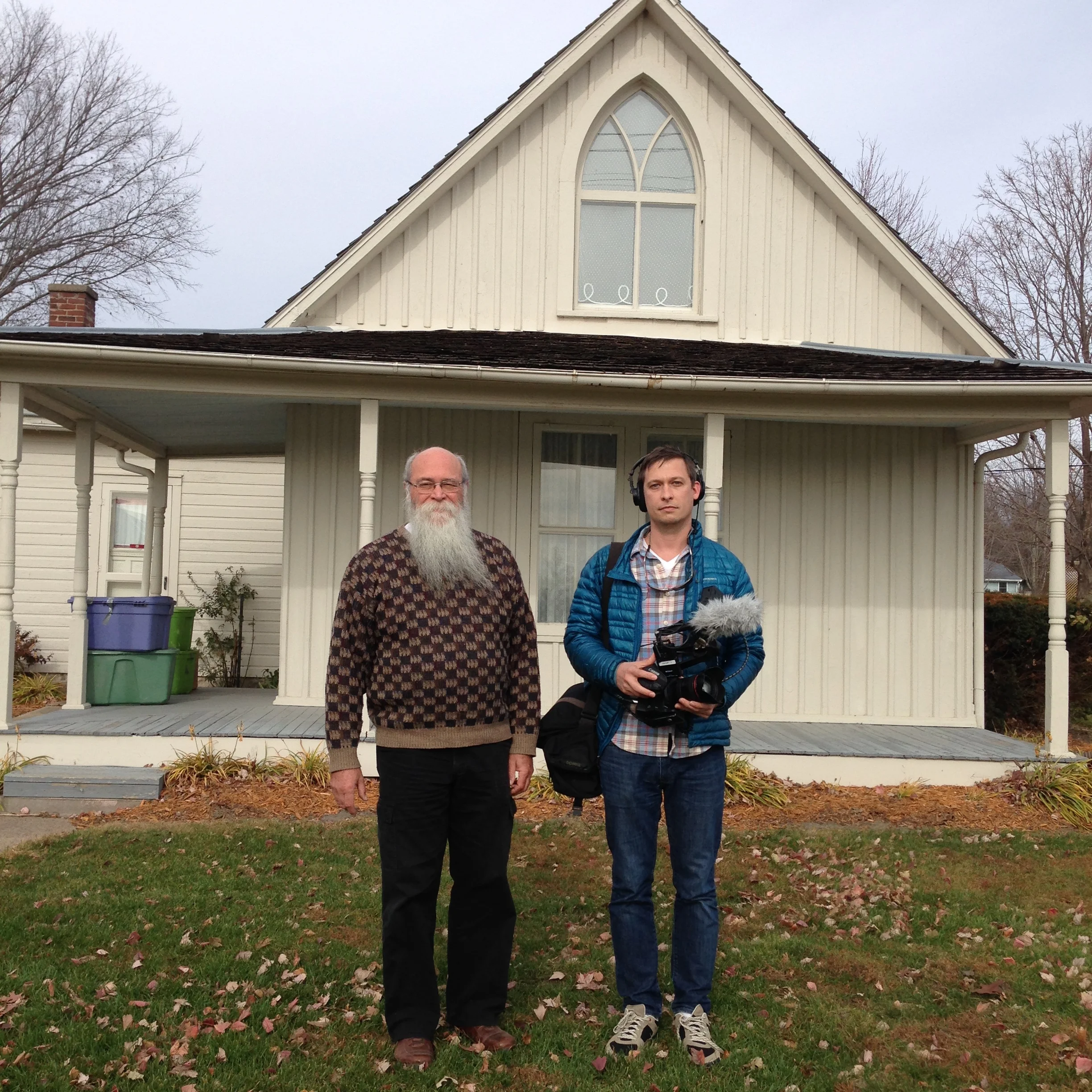 With Mike Zahs during the filming of Saving Brinton