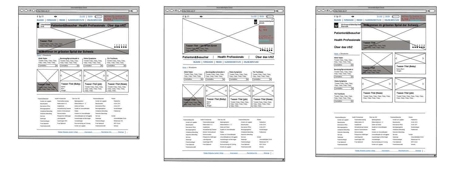 low-fi wireframes (balsamique) – alt versions – these low-fi wireframes provided the UI designers with the necessary structure to explore visual executions of the homepage for the pitch – the visual requirements for the pitch did not go much beyond