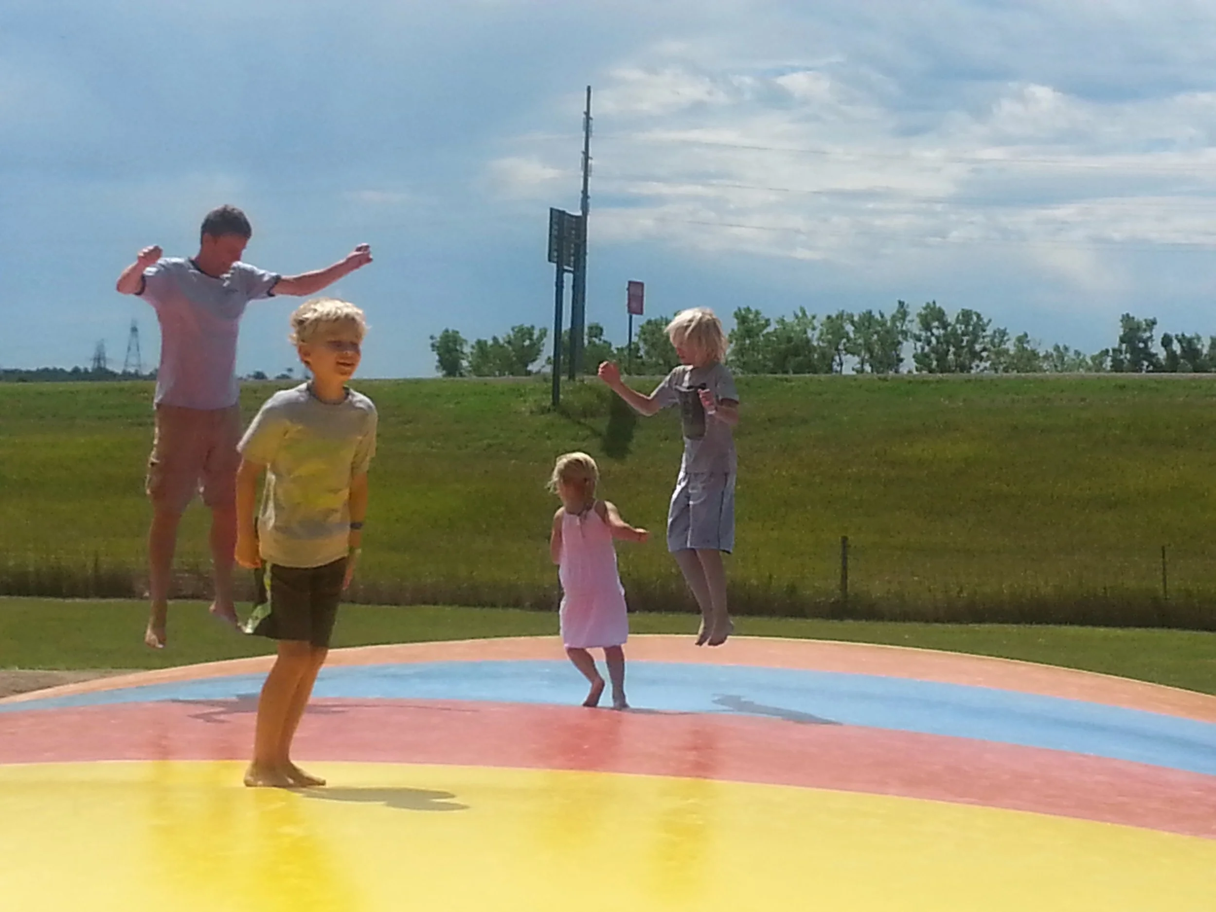 Bounce pillows are popular at campgrounds.
