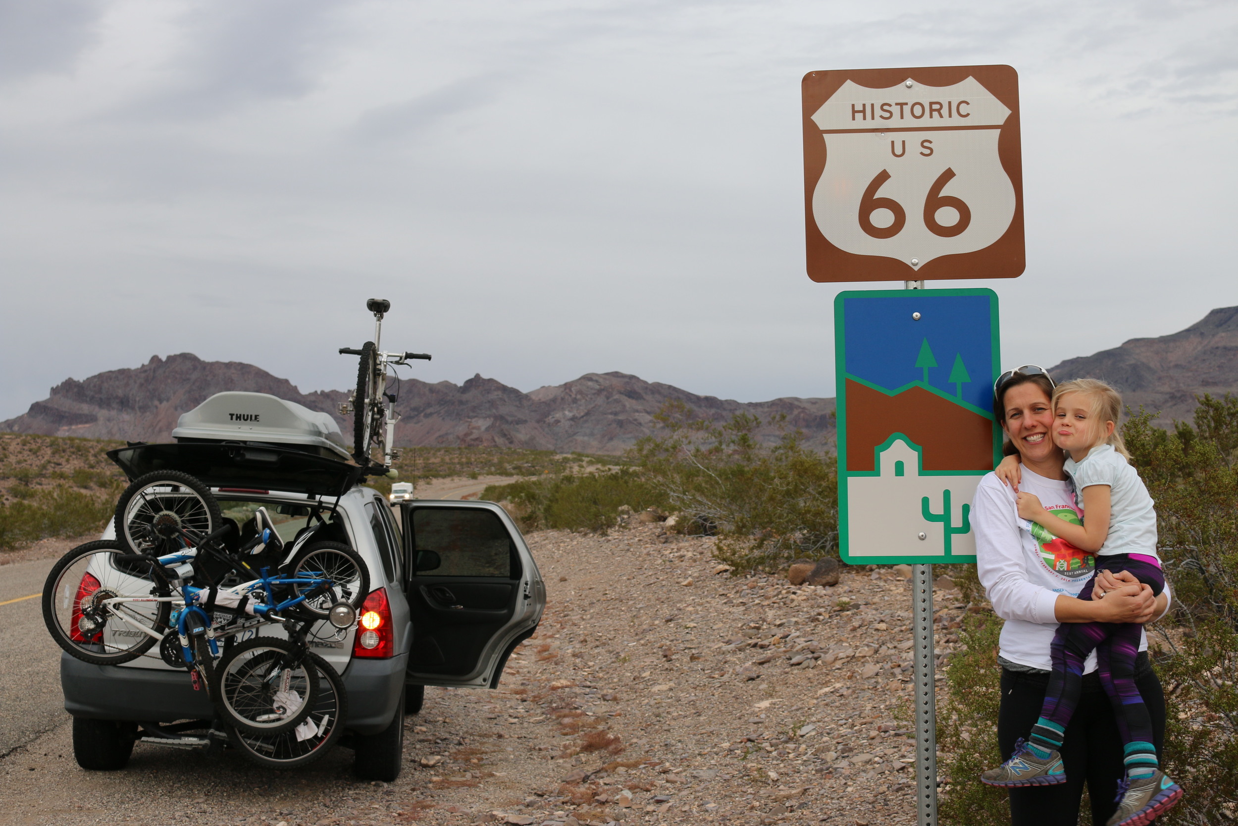 Route 66: on our way to the wacky town of Oatman, AZ.