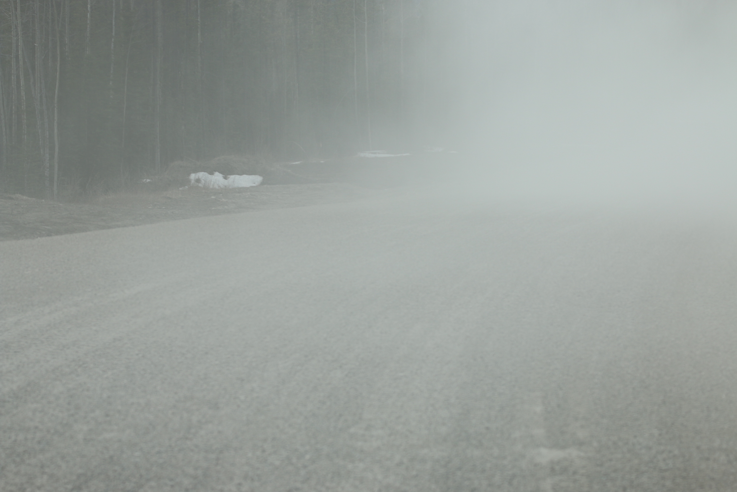 Adverse driving conditions on the Alaska Hwy