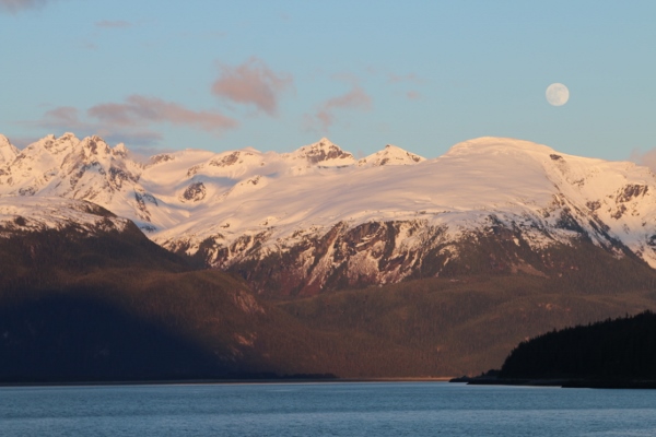 Haines: evening view from our site in Oceanside RV campground