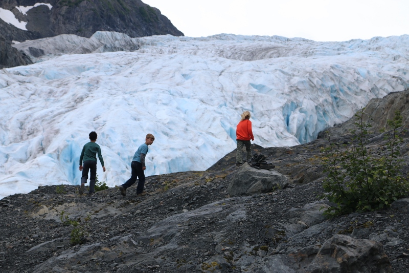 Jayden, Dylan and Rhys at Exit Glacier